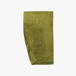 Serviettes De Toilette|Carré Blanc Serviette de toilette coton et viscose de bambou Silvalys vert mousse