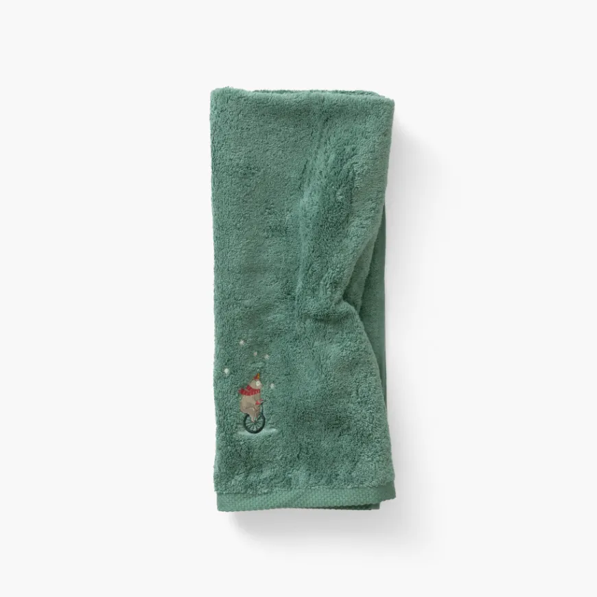 Serviettes De Toilette|Carré Blanc Serviette de toilette coton Féeries vert tendre