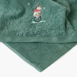 Serviettes De Toilette|Carré Blanc Serviette de toilette coton Féeries vert tendre