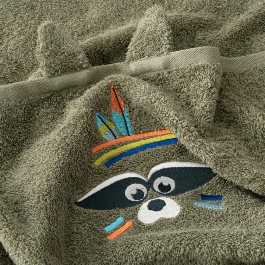 Serviettes De Toilette|Carré Blanc Serviette de toilette coton Playful kaki