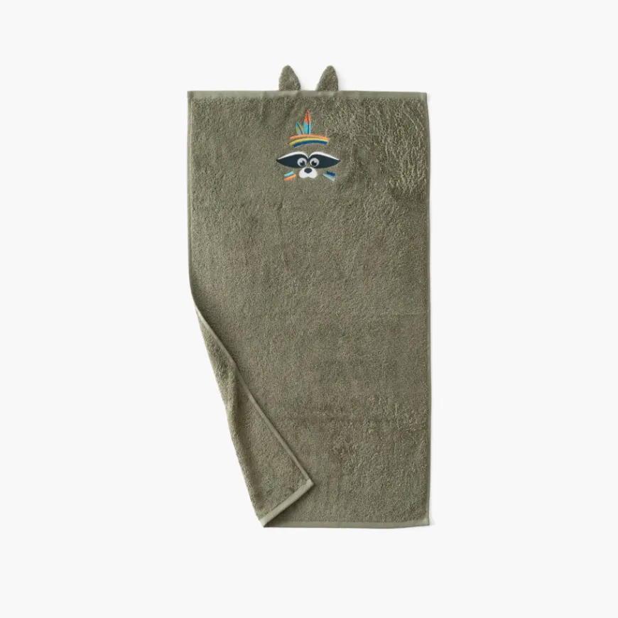 Serviettes De Toilette|Carré Blanc Serviette de toilette coton Playful kaki