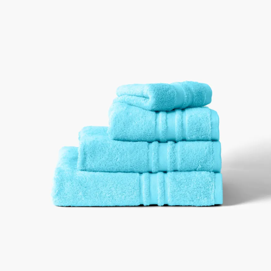 Serviettes De Toilette|Carré Blanc Serviette de toilette coton Lola II turquoise