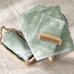 Serviettes De Toilette|Nouveautés Bébénew|Carré Blanc Serviette de toilette coton Monjour eucalyptus