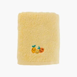 Serviettes De Toilette|Carré Blanc Serviette de toilette coton Smoothie citron