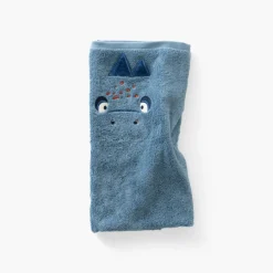 Serviettes De Toilette|Carré Blanc Serviette de toilette coton Happyful bleu céleste