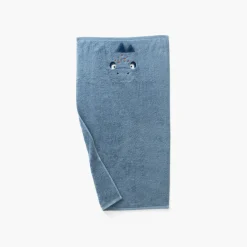 Serviettes De Toilette|Carré Blanc Serviette de toilette coton Happyful bleu céleste