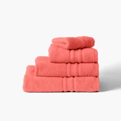 Serviettes De Toilette|Carré Blanc Serviette de toilette coton Lola II corail