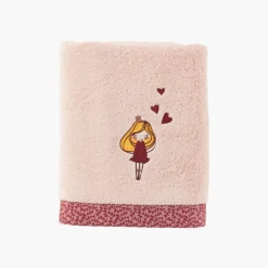 Serviettes De Toilette|Carré Blanc Serviette de toilette coton biologique Dessine blush