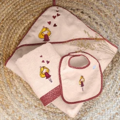 Serviettes De Toilette|Carré Blanc Serviette de toilette coton biologique Dessine blush