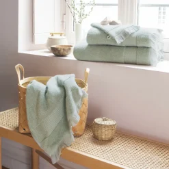 Serviettes De Toilette|Carré Blanc Serviette de toilette coton biologique Anya tilleul