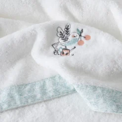 Serviettes De Toilette|Carré Blanc Serviette de toilette coton bio Jardine blanc