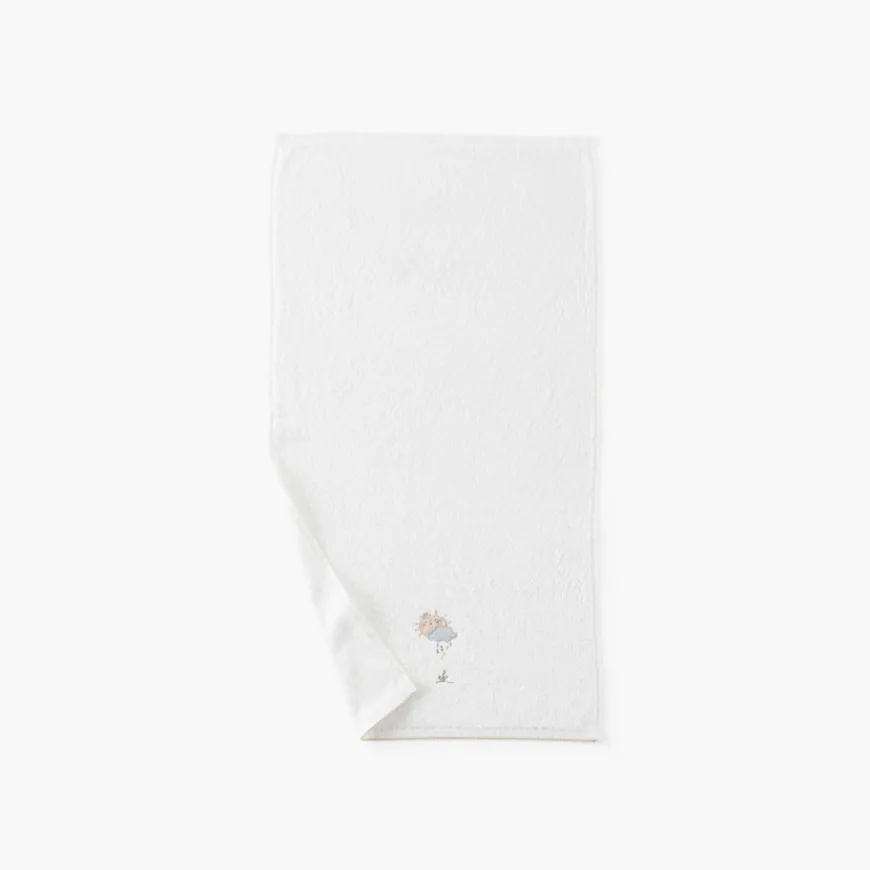 Serviettes De Toilette|Carré Blanc Serviette de toilette coton bio Bienvenue blanc