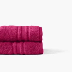 Serviettes De Toilette|Carré Blanc Serviette de toilette coton Lola II framboise