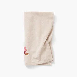 Serviettes De Toilette|Carré Blanc Serviette de toilette coton Récif sable