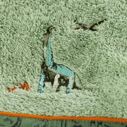 Serviettes De Toilette|Carré Blanc Serviette de toilette coton biologique Dinotopi kaki