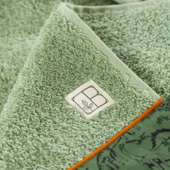 Serviettes De Toilette|Carré Blanc Serviette de toilette coton biologique Dinotopi kaki