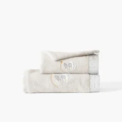 Serviettes De Toilette|Carré Blanc Serviette de toilette coton bio Illumine craie