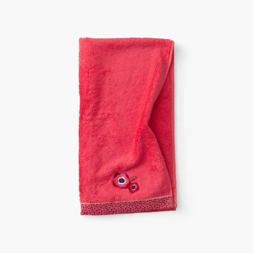 Serviettes De Toilette|Carré Blanc Serviette de toilette coton Rosella coquelicot