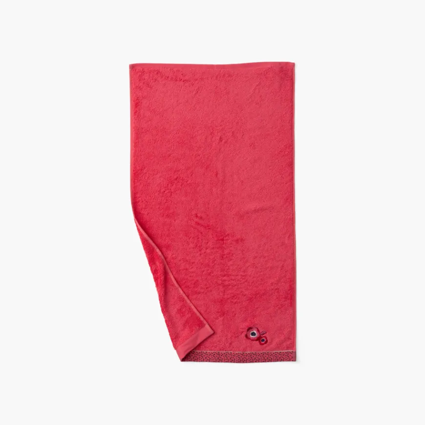 Serviettes De Toilette|Carré Blanc Serviette de toilette coton Rosella coquelicot