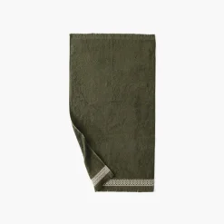 Serviettes De Toilette|Carré Blanc Serviette de toilette coton Villasol vert kaki