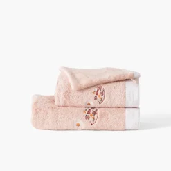 Serviettes De Toilette|Carré Blanc Serviette de toilette coton bio Illumine vieux rose