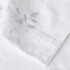 Serviettes De Toilette|Carré Blanc Serviette de toilette coton et viscose de bambou Equinoxe neige