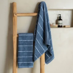 Serviettes De Toilette|Carré Blanc Serviette de toilette coton Hypnotic Indigo