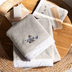 Serviettes De Toilette|Carré Blanc Serviette de toilette coton biologique Devine lin