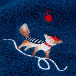 Serviettes De Toilette|Carré Blanc Serviette de toilette coton biologique Ptitchic indigo