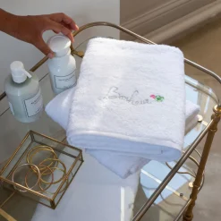 Serviettes De Toilette|Carré Blanc Serviette de toilette coton et viscose de bambou Eloges blanc