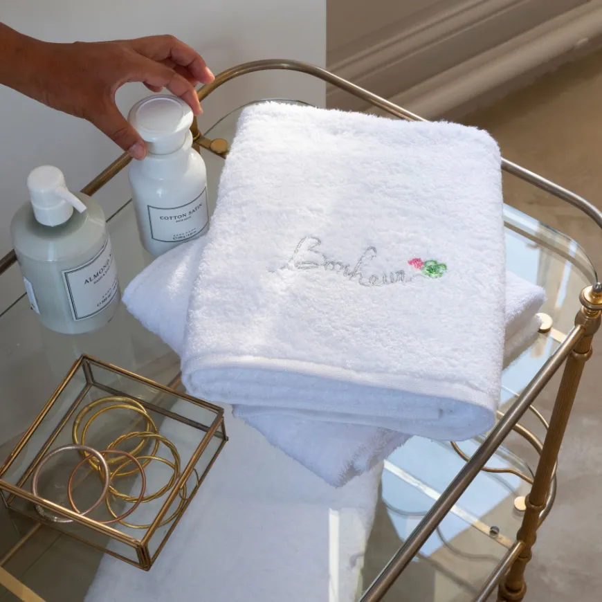Serviettes De Toilette|Carré Blanc Serviette de toilette coton et viscose de bambou Eloges blanc