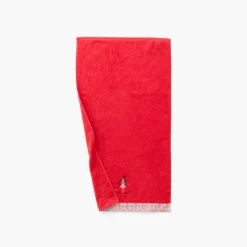 Serviettes De Toilette|Carré Blanc Serviette de toilette coton bio Mes rêves rouge tendre