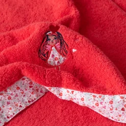 Serviettes De Toilette|Carré Blanc Serviette de toilette coton bio Mes rêves rouge tendre