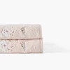 Serviettes De Toilette|Carré Blanc Serviette de toilette coton bio Bienvenue nude
