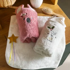 Serviettes De Toilette|Nouveautés Bébénew|Carré Blanc Serviette de toilette coton Xmasful pétale