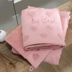 Serviettes De Toilette|Nouveautés Bébénew|Carré Blanc Serviette de toilette coton Monjour sorbet