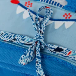 Serviettes De Toilette|Carré Blanc Serviette de toilette coton Beachful azur
