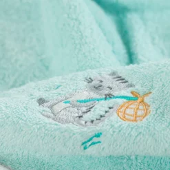 Serviettes De Toilette|Carré Blanc Serviette de toilette coton biologique Devine céladon
