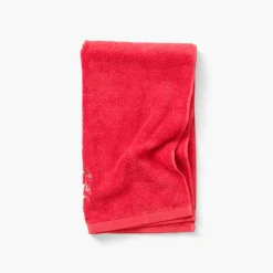 Serviettes De Toilette|Carré Blanc Serviette de toilette coton Atlantis corail