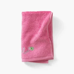 Serviettes De Toilette|Carré Blanc Serviette de toilette coton et viscose de bambou Eloges rose