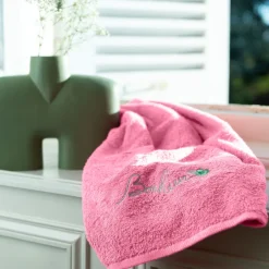Serviettes De Toilette|Carré Blanc Serviette de toilette coton et viscose de bambou Eloges rose