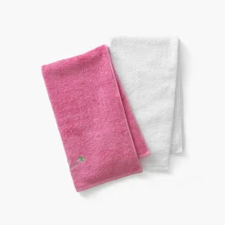 Serviettes De Toilette|Carré Blanc Serviette de toilette coton et viscose de bambou Eloges rose