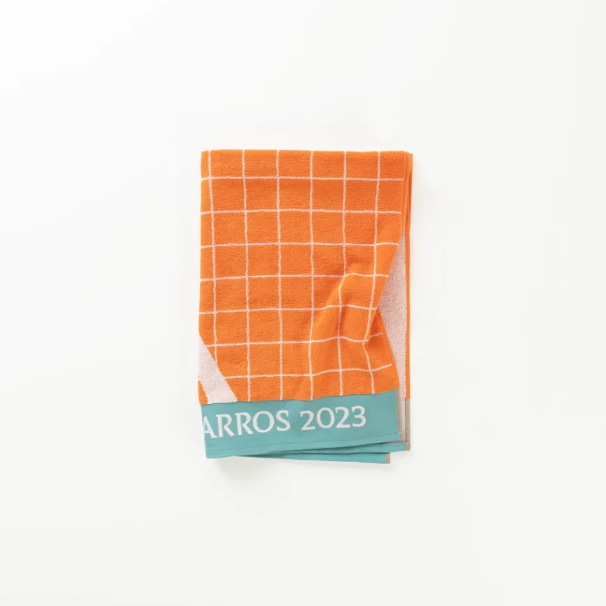 Serviettes De Toilette|Carré Blanc Serviette de toilette joueur•se coton bio Roland-Garros 2023 terre battue