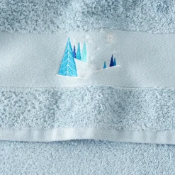 Serviettes De Toilette|Nouveautés Bébénew|Carré Blanc Serviette de toilette phosphorescente coton Stellaire bleu banquise