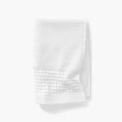 Serviettes Invité|Carré Blanc Serviette invité bouclette de coton biologique Source blanc