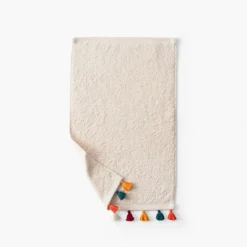 Serviettes Invité|Carré Blanc Serviette invité coton Eclats naturel