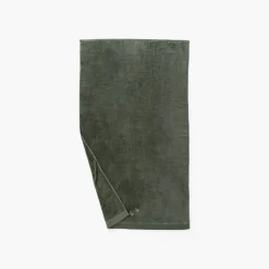 Serviettes Invité|Carré Blanc Serviette invité coton et viscose de bambou Silvalys vert forêt