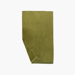 Serviettes Invité|Carré Blanc Serviette invité coton et viscose de bambou Silvalys vert mousse