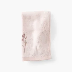 Serviettes Invité|Carré Blanc Serviette invité coton et viscose de bambou Aura nude