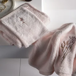 Serviettes Invité|Carré Blanc Serviette invité coton et viscose de bambou Aura nude